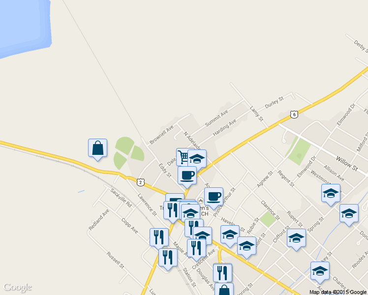 map of restaurants, bars, coffee shops, grocery stores, and more near 34 Dale Street in Amherst