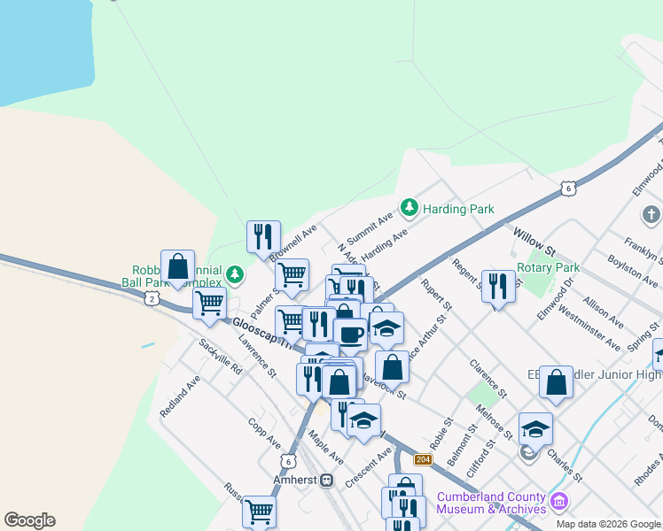 map of restaurants, bars, coffee shops, grocery stores, and more near 34 Dale Street in Amherst