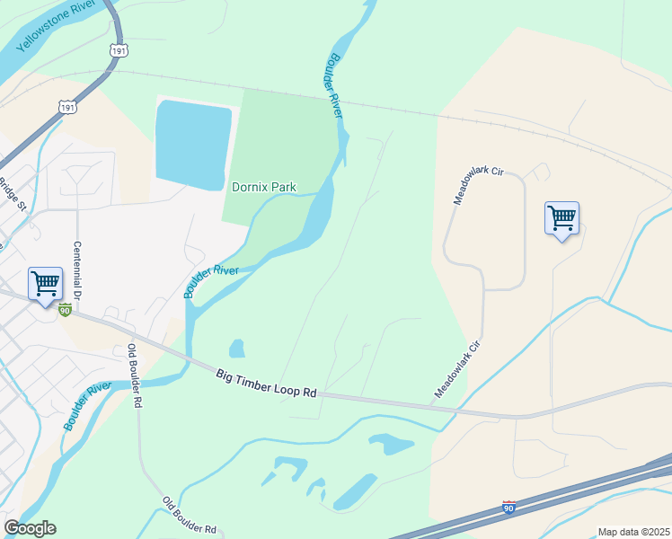 map of restaurants, bars, coffee shops, grocery stores, and more near Reed Ln in Big Timber
