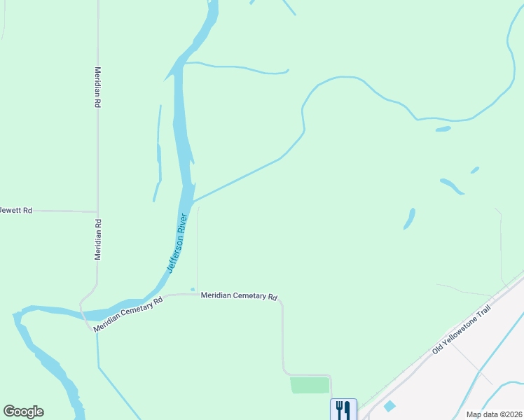 map of restaurants, bars, coffee shops, grocery stores, and more near 1800 Meridian Cemetary Road in Three Forks