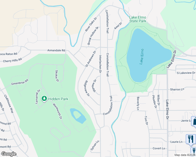 map of restaurants, bars, coffee shops, grocery stores, and more near 2178 Interlachen Dr in Billings