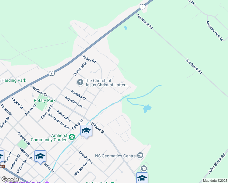 map of restaurants, bars, coffee shops, grocery stores, and more near 33 Abbey Road in Amherst