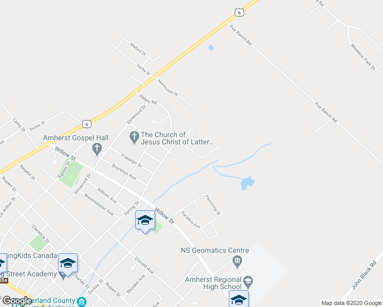 map of restaurants, bars, coffee shops, grocery stores, and more near 33 Abbey Road in Amherst