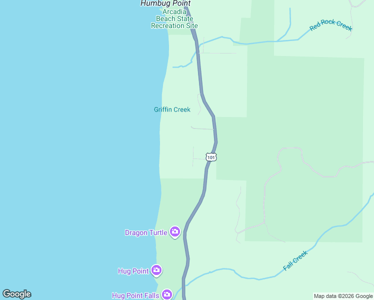 map of restaurants, bars, coffee shops, grocery stores, and more near 81090 Arcadia in Cannon Beach