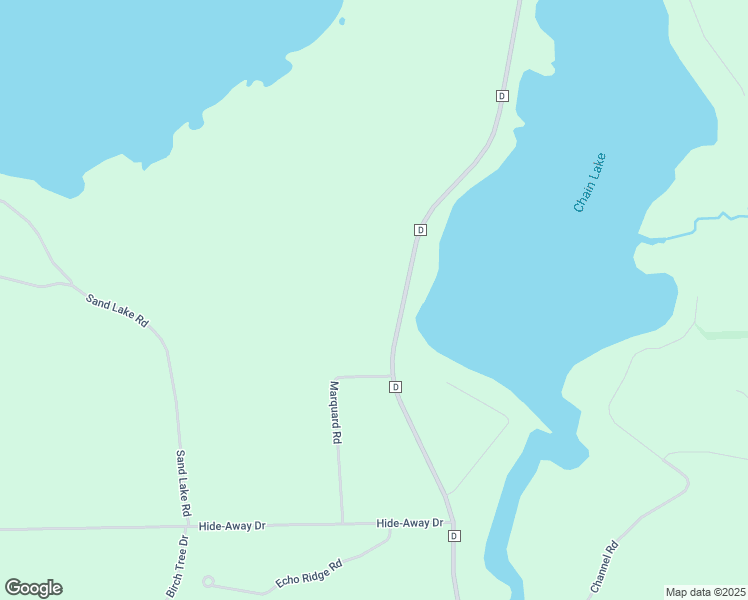 map of restaurants, bars, coffee shops, grocery stores, and more near 7814 County Highway D in Eagle River