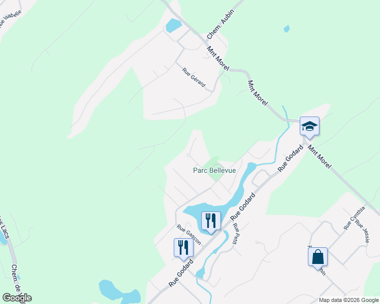 map of restaurants, bars, coffee shops, grocery stores, and more near 343 Rue Nina in Sainte-Sophie