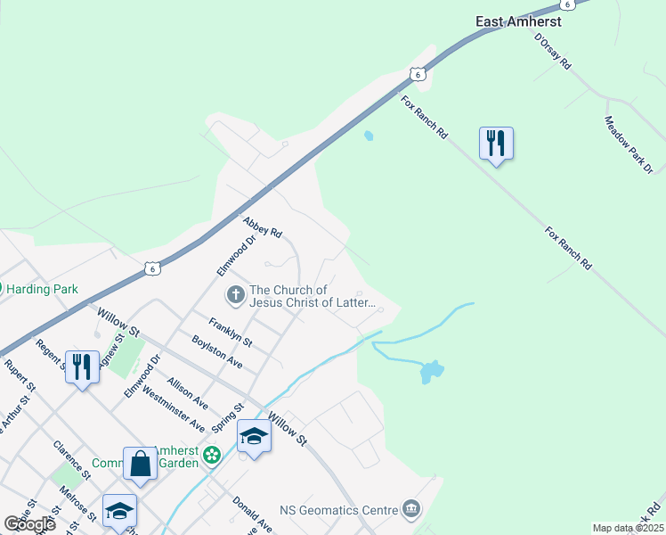 map of restaurants, bars, coffee shops, grocery stores, and more near 10 Garden Court in Amherst