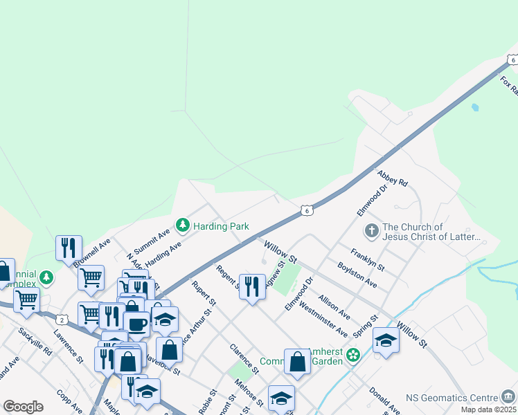 map of restaurants, bars, coffee shops, grocery stores, and more near 11 Durley Street in Amherst
