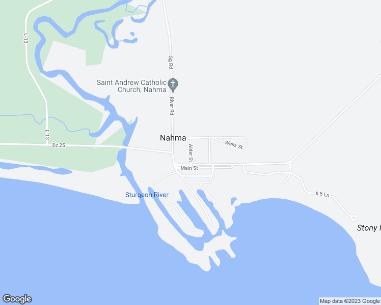 map of restaurants, bars, coffee shops, grocery stores, and more near in Nahma