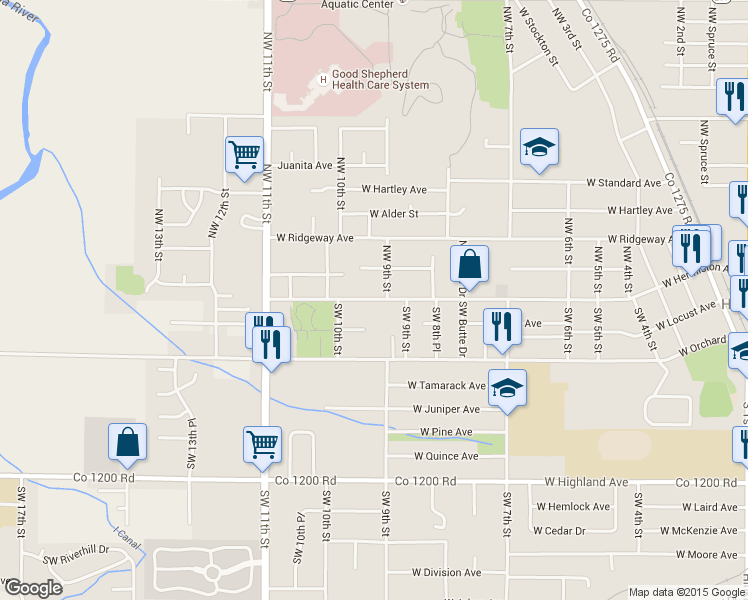 map of restaurants, bars, coffee shops, grocery stores, and more near 925 West Hermiston Avenue in Hermiston