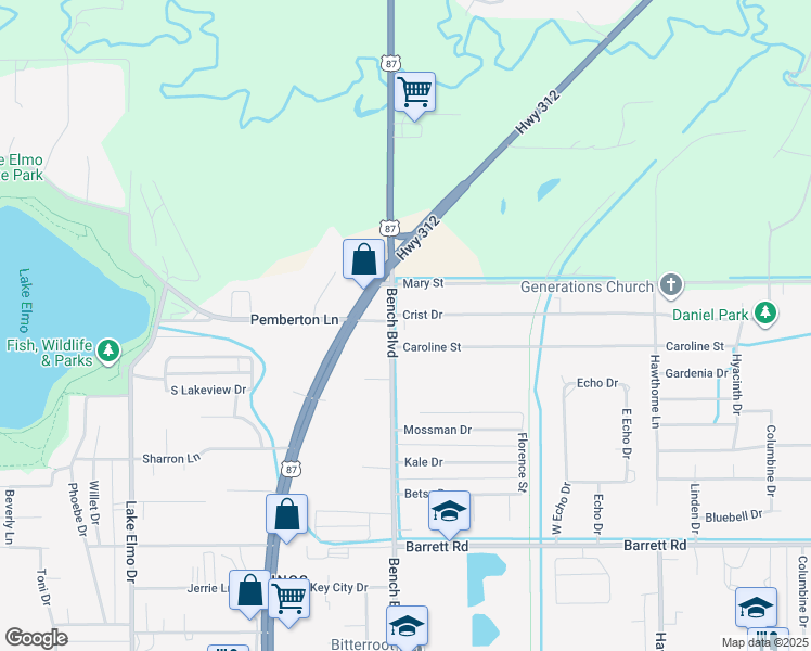 map of restaurants, bars, coffee shops, grocery stores, and more near 816 Caroline Street in Billings