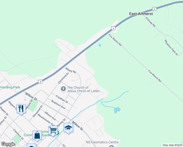map of restaurants, bars, coffee shops, grocery stores, and more near 30 Marshview Drive in Amherst