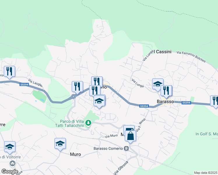 map of restaurants, bars, coffee shops, grocery stores, and more near 27 Via Piave in Comerio