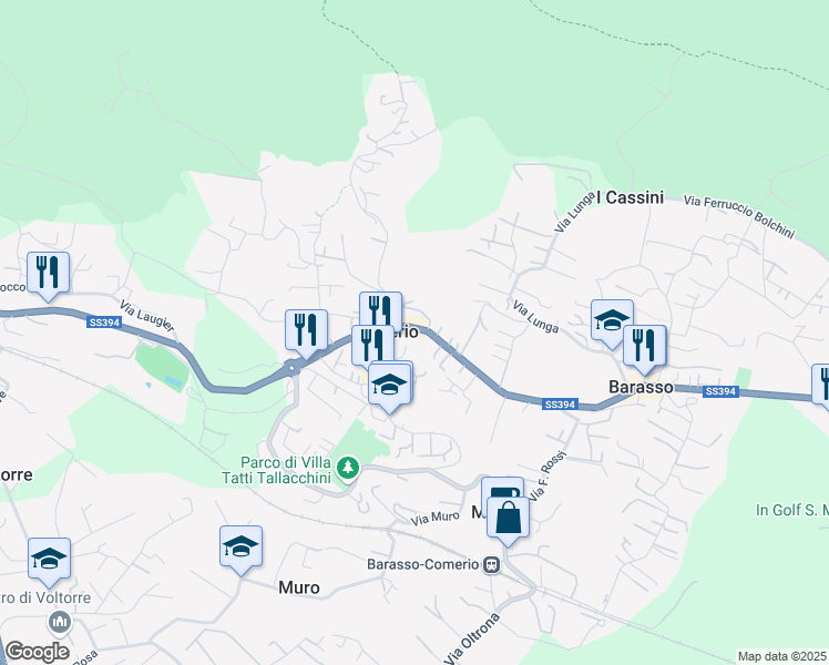 map of restaurants, bars, coffee shops, grocery stores, and more near 27 Via Piave in Comerio