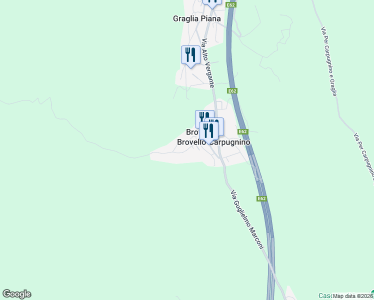 map of restaurants, bars, coffee shops, grocery stores, and more near 167 Via Torino in Brovello