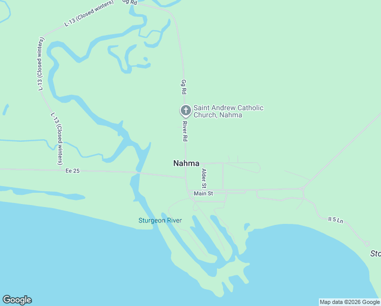 map of restaurants, bars, coffee shops, grocery stores, and more near in Nahma