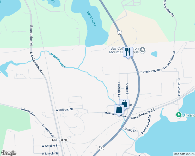 map of restaurants, bars, coffee shops, grocery stores, and more near 3218 West Frank Pipp Drive in Iron Mountain
