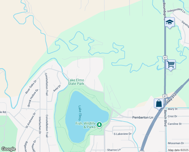 map of restaurants, bars, coffee shops, grocery stores, and more near 2539 Silverspur Trail in Billings