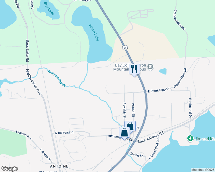 map of restaurants, bars, coffee shops, grocery stores, and more near 3218 West Frank Pipp Drive in Iron Mountain