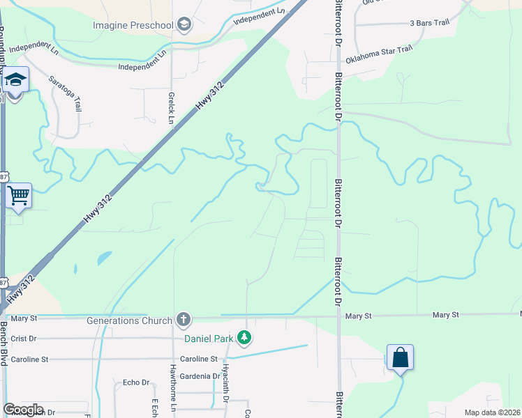 map of restaurants, bars, coffee shops, grocery stores, and more near 2522 Meadow Creek Drive in Billings