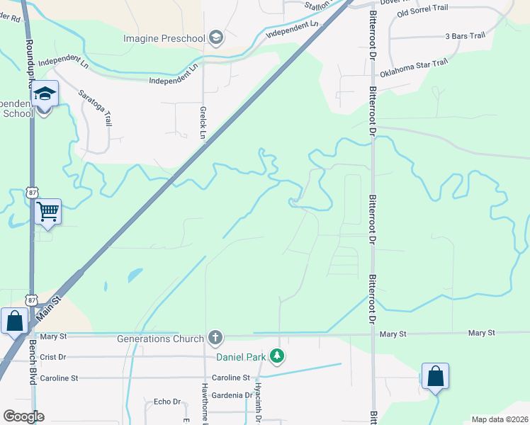 map of restaurants, bars, coffee shops, grocery stores, and more near 2698 Hawthorne Lane in Billings