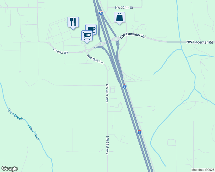 map of restaurants, bars, coffee shops, grocery stores, and more near 31010 NW 31st Ave in Ridgefield