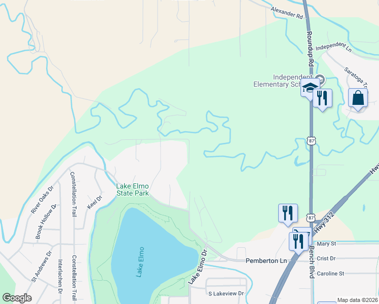 map of restaurants, bars, coffee shops, grocery stores, and more near 2648 Lake Elmo Drive in Billings