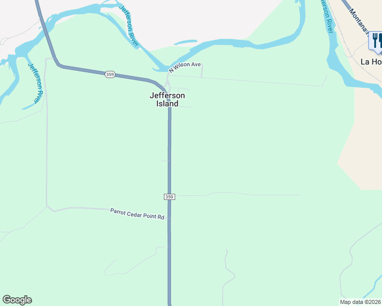 map of restaurants, bars, coffee shops, grocery stores, and more near 222 Montana 359 in Whitehall