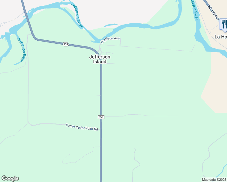 map of restaurants, bars, coffee shops, grocery stores, and more near 222 Montana 359 in Whitehall