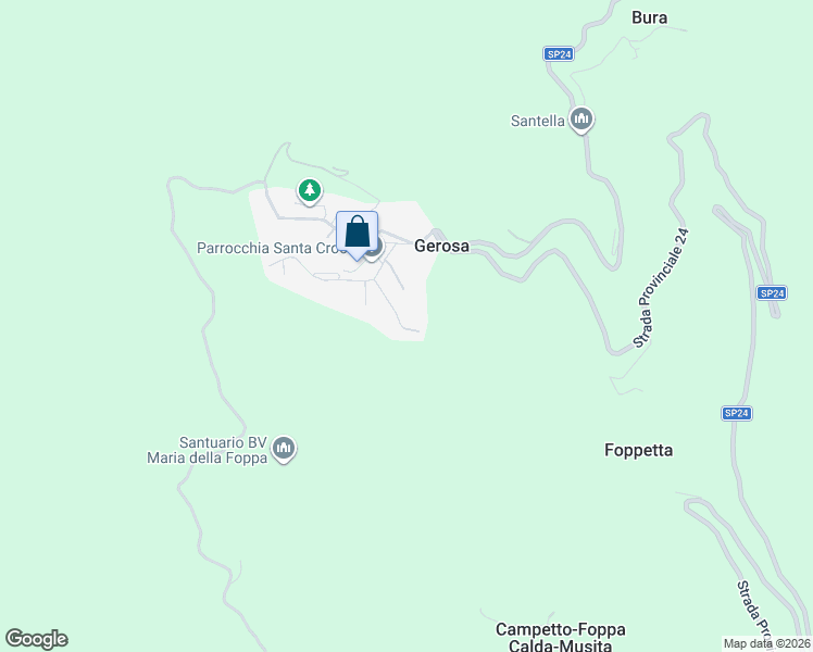 map of restaurants, bars, coffee shops, grocery stores, and more near 11 Via Alcide de Gasperi in Gerosa