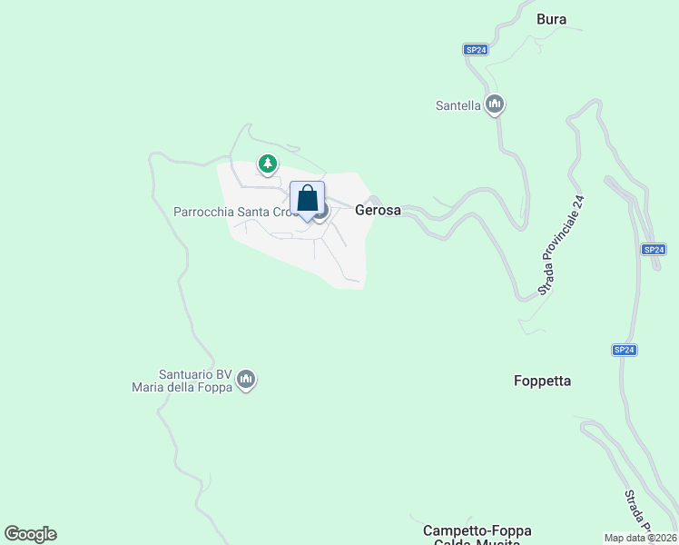 map of restaurants, bars, coffee shops, grocery stores, and more near 11 Via Alcide de Gasperi in Gerosa