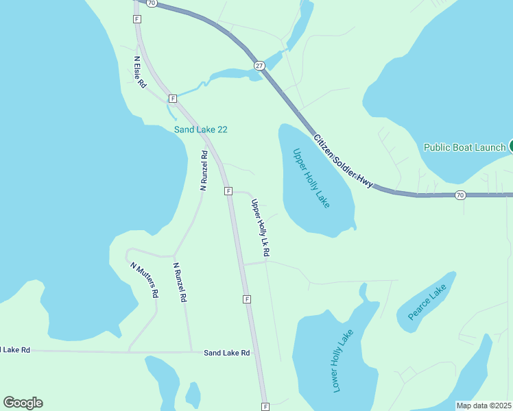 map of restaurants, bars, coffee shops, grocery stores, and more near 5882 Upper Holly Lake Road in Stone Lake