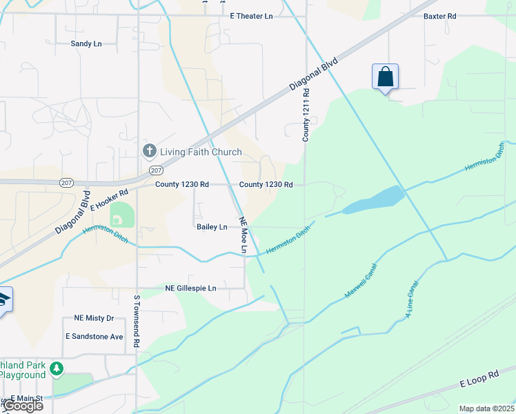map of restaurants, bars, coffee shops, grocery stores, and more near 1399 Hooker Road in Hermiston