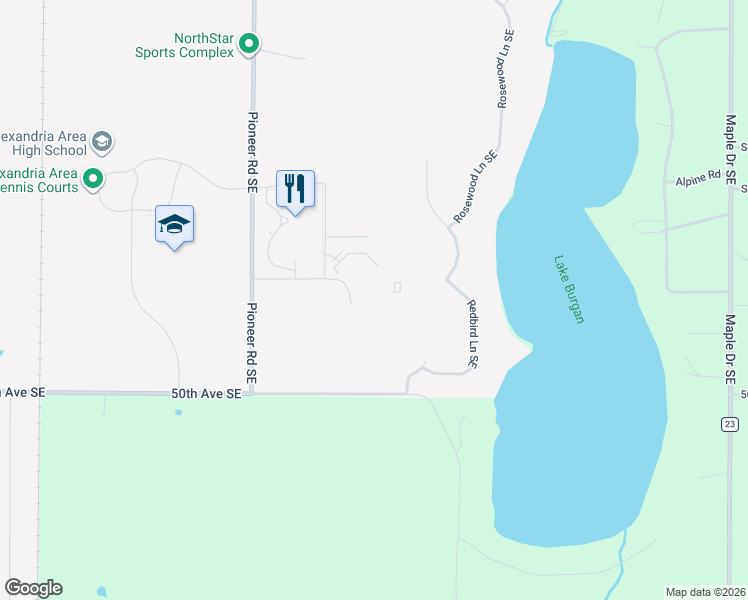 map of restaurants, bars, coffee shops, grocery stores, and more near 4727 Arbor Crossing Southeast in Alexandria