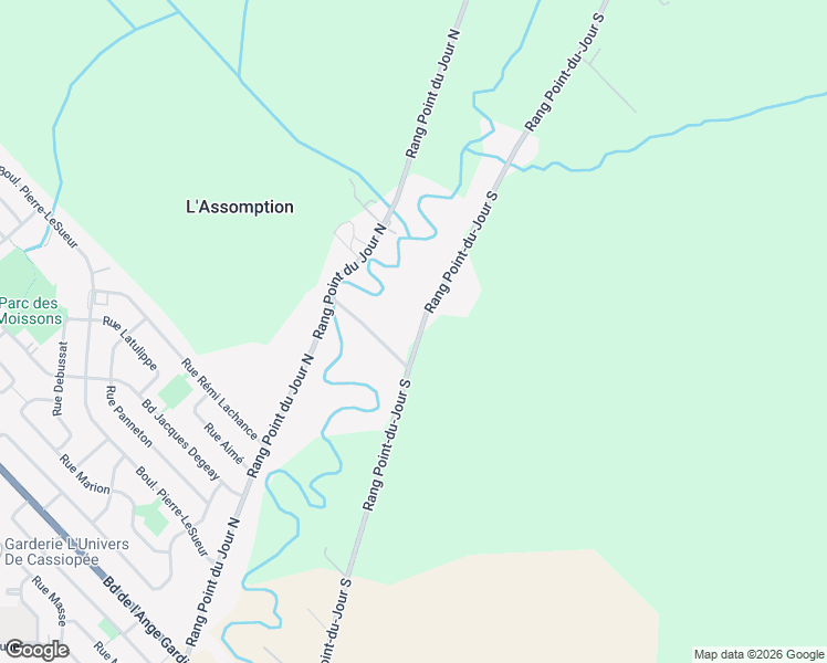 map of restaurants, bars, coffee shops, grocery stores, and more near Rang Point-du-Jour Sud in L'Assomption