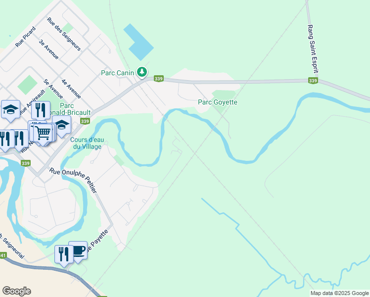 map of restaurants, bars, coffee shops, grocery stores, and more near 151 Croissant du Rivage in L'Épiphanie