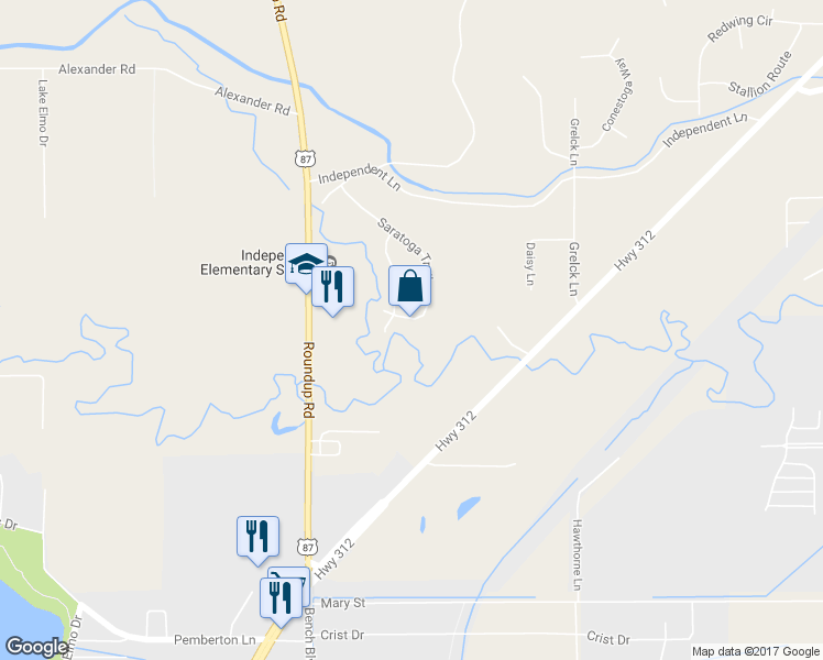 map of restaurants, bars, coffee shops, grocery stores, and more near 2813 Saratoga Trail in Billings