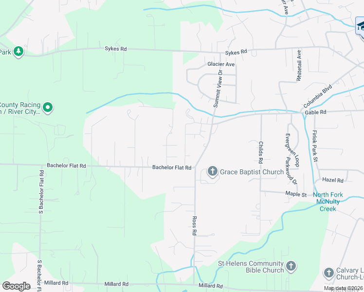 map of restaurants, bars, coffee shops, grocery stores, and more near 58684 Noble Road in St. Helens