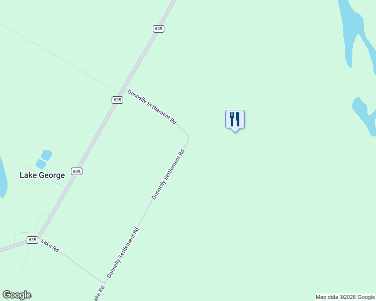 map of restaurants, bars, coffee shops, grocery stores, and more near Donnelly Settlement Road in Lake George