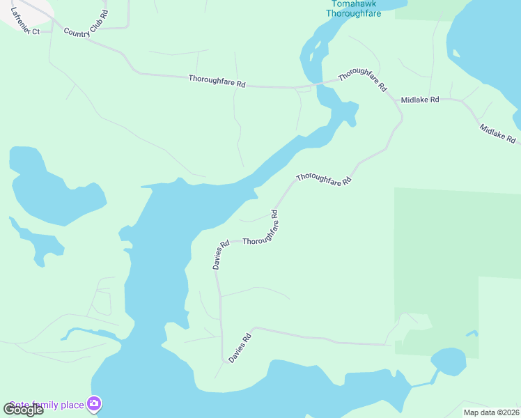map of restaurants, bars, coffee shops, grocery stores, and more near 8991 Thoroughfare Road in Minocqua