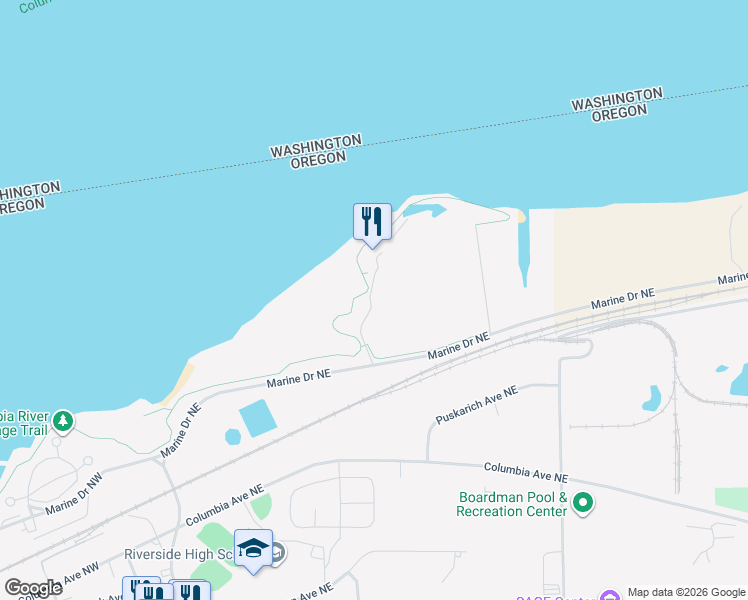 map of restaurants, bars, coffee shops, grocery stores, and more near 203 Tidewater Way in Boardman