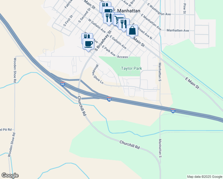 map of restaurants, bars, coffee shops, grocery stores, and more near 210 Wooden Shoe Lane in Manhattan