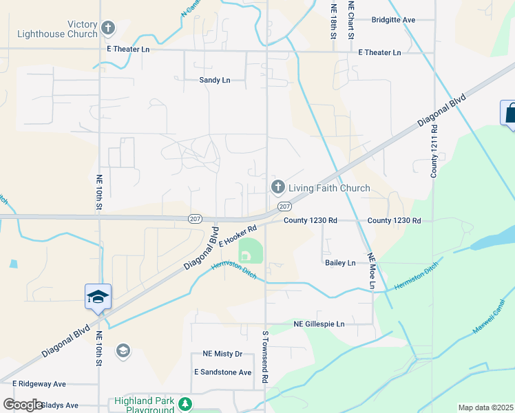 map of restaurants, bars, coffee shops, grocery stores, and more near 1387 County 1217 Road in Hermiston