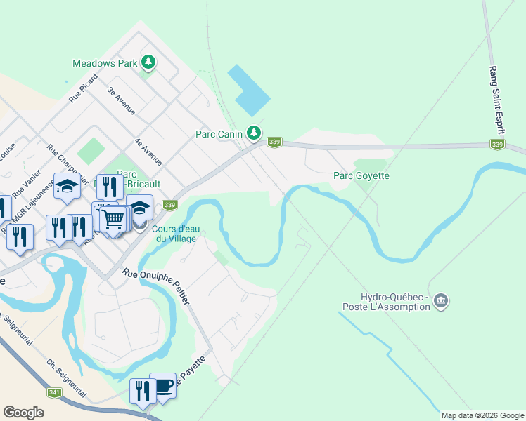 map of restaurants, bars, coffee shops, grocery stores, and more near 35 Rue Rivest in L'Épiphanie
