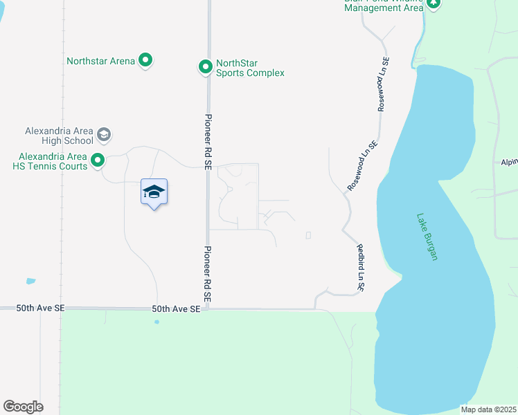 map of restaurants, bars, coffee shops, grocery stores, and more near 1611 45th Avenue East in Alexandria