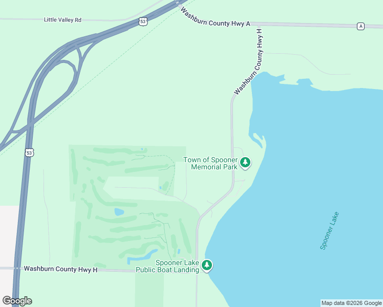map of restaurants, bars, coffee shops, grocery stores, and more near N5886 Par Road in Spooner