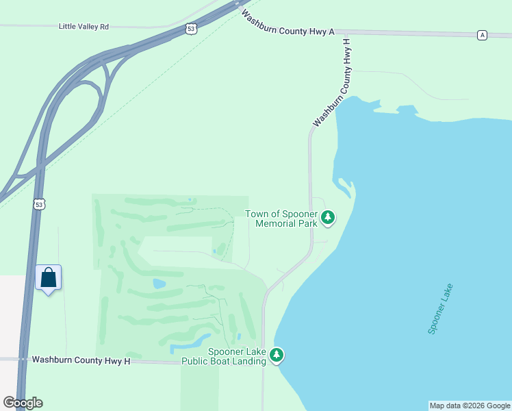 map of restaurants, bars, coffee shops, grocery stores, and more near N5886 Par Road in Spooner
