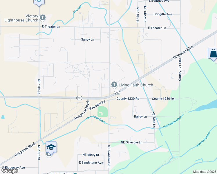 map of restaurants, bars, coffee shops, grocery stores, and more near 1387 County 1217 Road in Hermiston