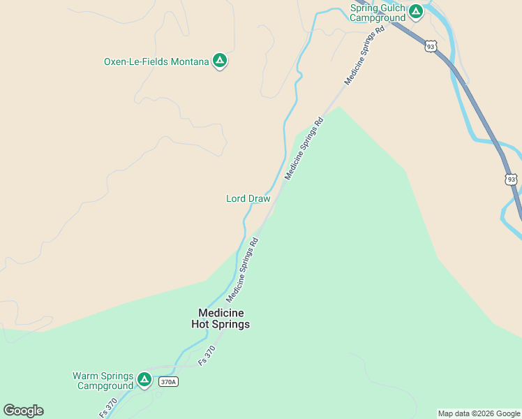 map of restaurants, bars, coffee shops, grocery stores, and more near in Medicine Hot Springs