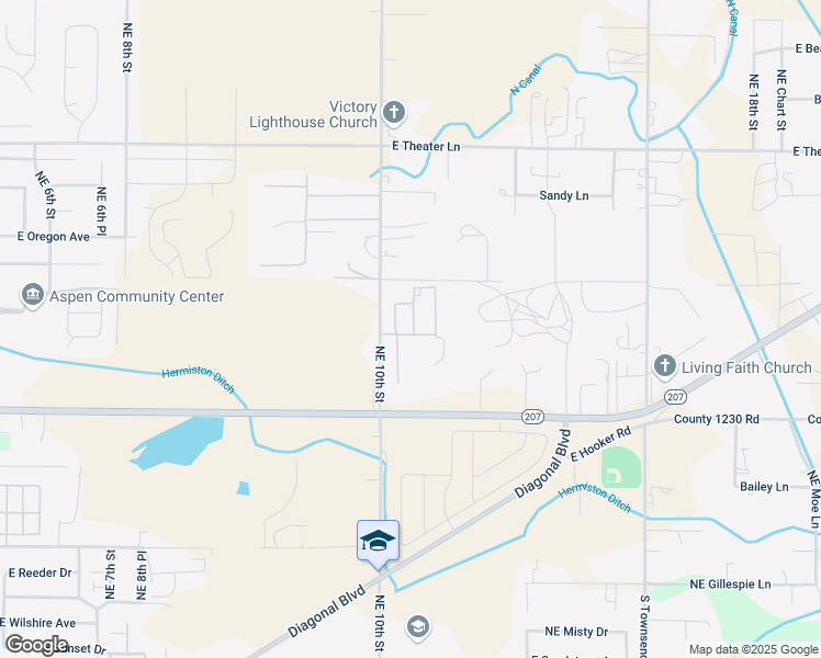 map of restaurants, bars, coffee shops, grocery stores, and more near 1500 Northeast 10th Street in Hermiston